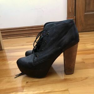 Steve Madden Leather Black Heel Boots
